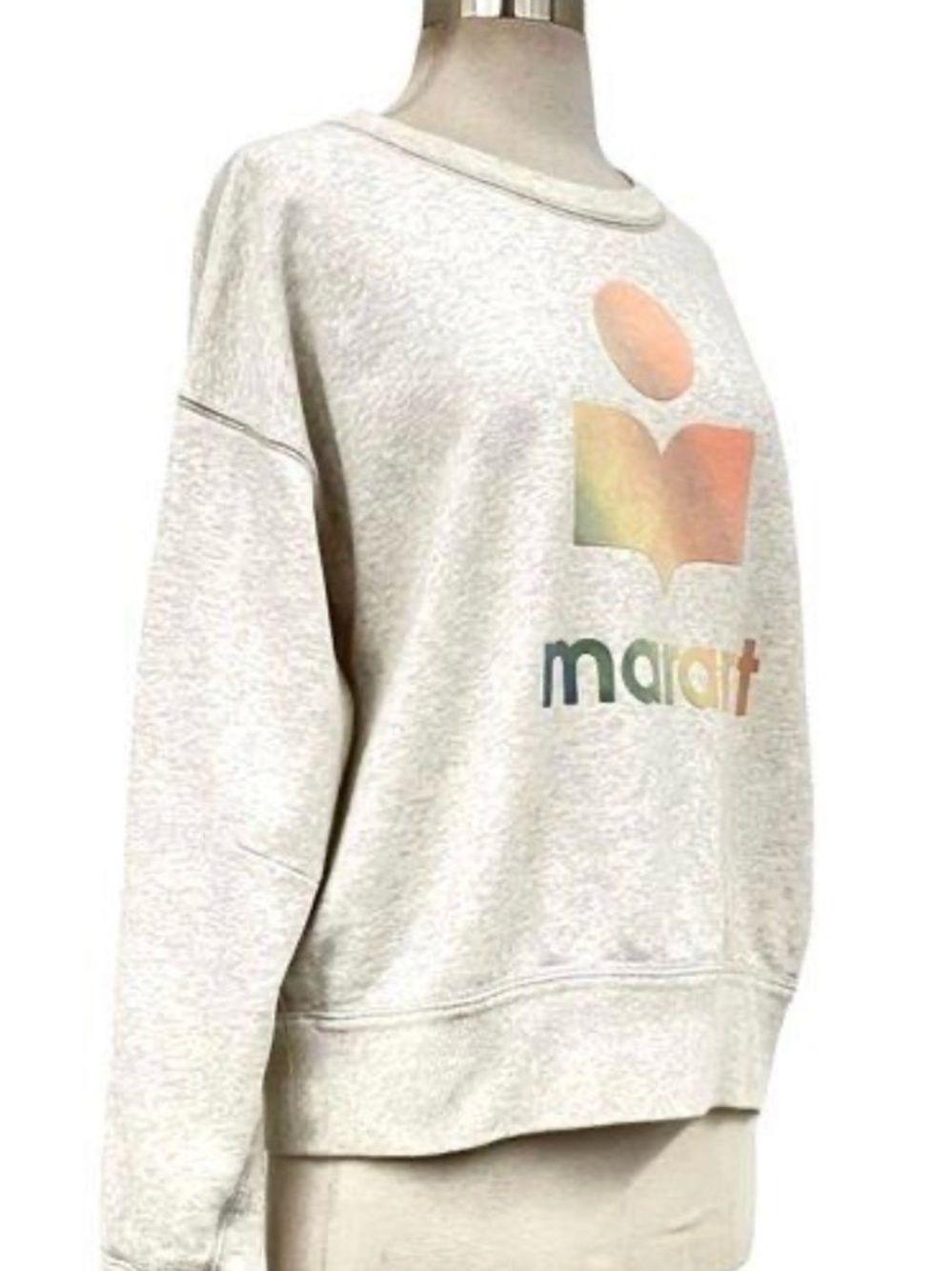 Isabel Marant Etoile Moby Flock Logo Crewneck Sweatshirt Size FR38 US6 w/COA